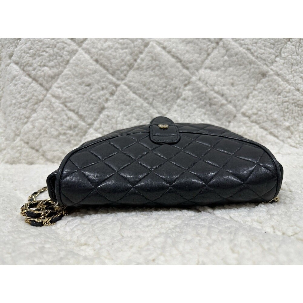 Jay Herbert New York vintage quilted black leather chain purse crossbody bag - Picture 9 of 13
